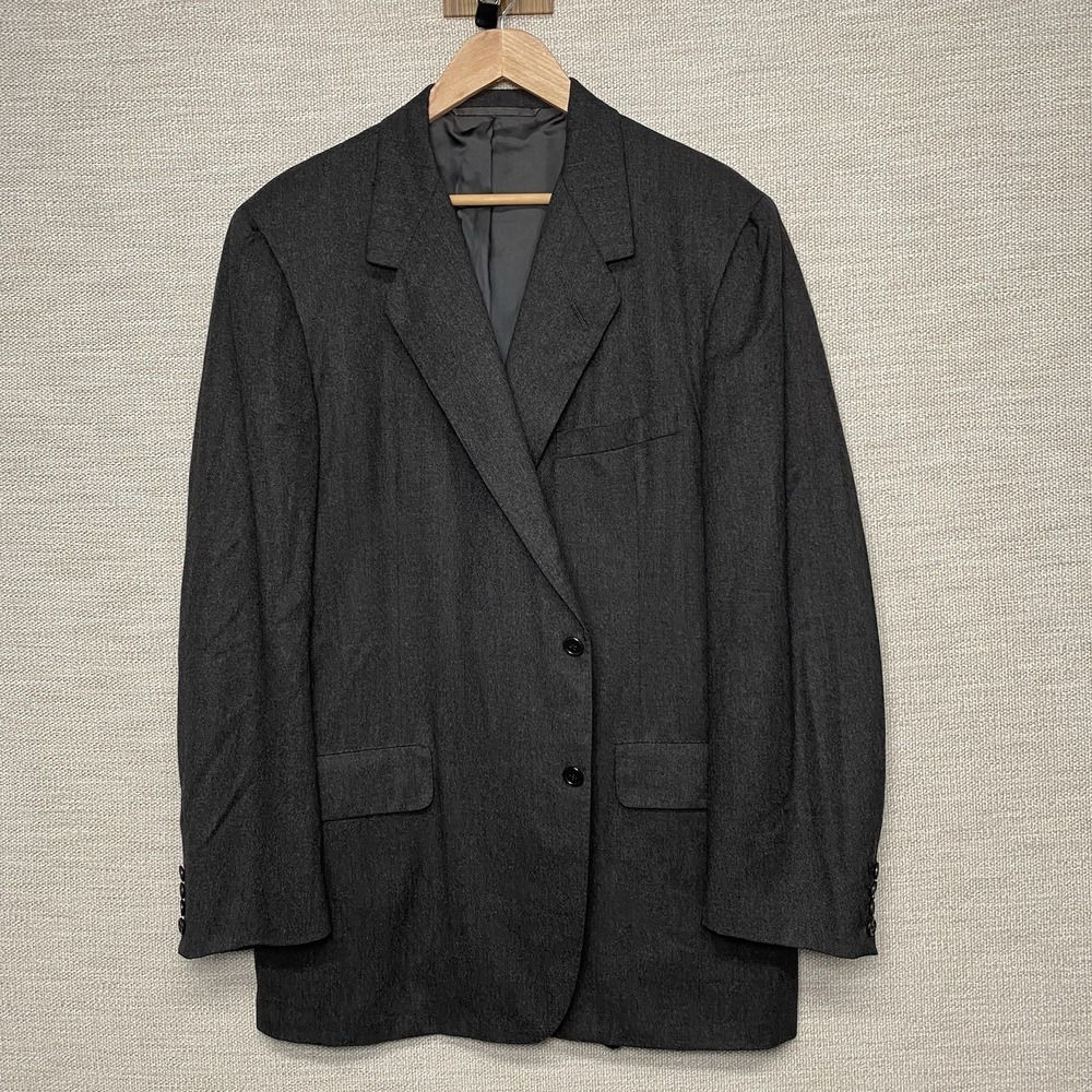 Oxxford Clothes Mansion Onwentsia Blazer Suit Jacket 46T Flannel Wool 2B1V Gray - Picture 2 of 14
